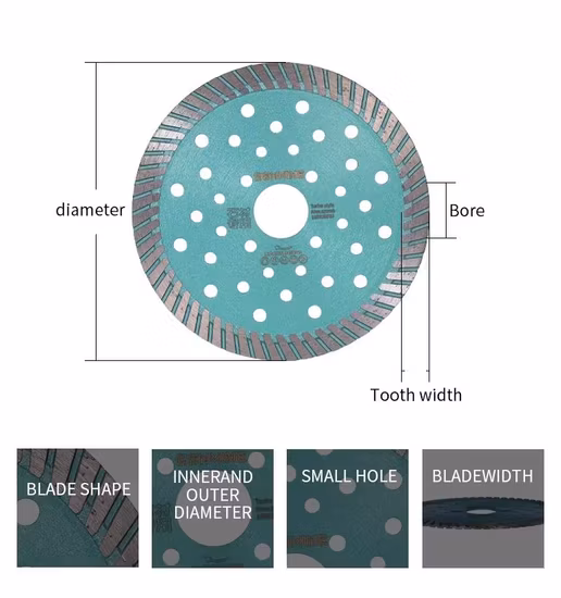 Lame de scie circulaire diamantée pour marbre, 115mm, 4.5 pouces, haute qualité en usine